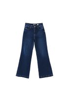 Women Navy High Rise Wide Leg Denim Pants