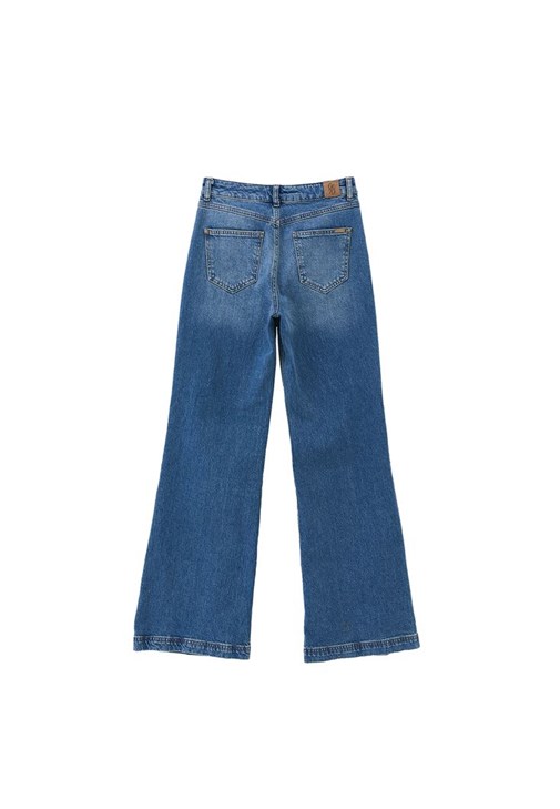 [TWN]★TRIGGER WASHING WIDE DENIM PANTS ONLMADISON High waist Wide Leg Fit Jeans | Light Turquoise