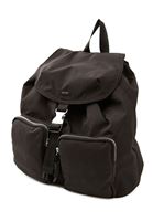 Women Black Backpack with Buckle Detail