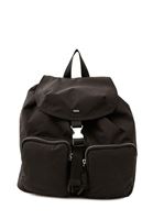 Women Black Backpack with Buckle Detail