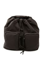 Women Black Backpack with Buckle Detail