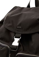 Women Black Backpack with Buckle Detail