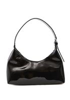 Women Black Shoulder Bag with Buckle Detail