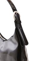 Women Black Shoulder Bag with Buckle Detail