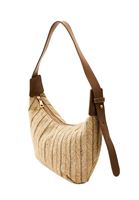 Women Beige Straw Bag with Strap