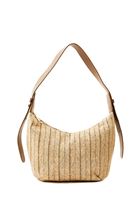 Women Beige Straw Bag with Strap