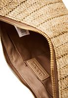 Women Beige Straw Bag with Strap