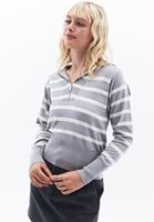 Women Mixed Polo Neck Sweater