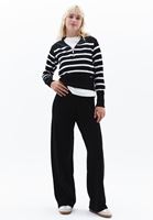 Women Mixed Polo Neck Sweater