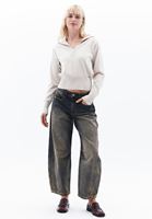 Women Beige Polo Neck Knitwear Sweater