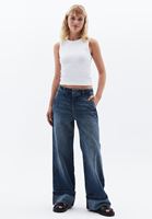 Women Blue Mid Rise Straight Fit Denim Pants