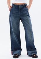 Women Blue Mid Rise Straight Fit Denim Pants