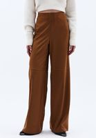 Women Brown Ultra High Rise Suede Pants