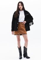 Women Black Tassled Suede Jacket