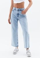 Women Blue High Rise Straight Fİt Pants