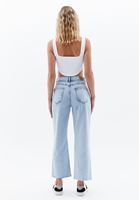 Women Blue High Rise Straight Fİt Pants