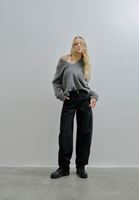 Women Black Ultra High Rise Barrel Fit Pants