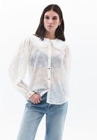 Women Cream Ruffled Shirt