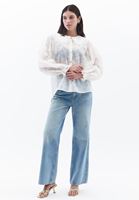 Women Cream Ruffled Shirt