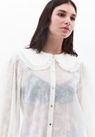 Women Cream Ruffled Shirt