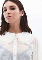 Women Cream Ruffled Shirt