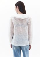 Women Cream Ruffled Shirt