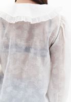 Women Cream Ruffled Shirt