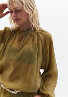 Women Green Tulle Blouse with Collar Detail