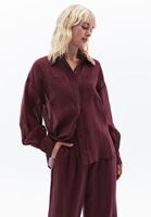 Women Bordeaux Shirt with Puff Sleeves