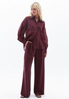 Women Bordeaux Shirt with Puff Sleeves