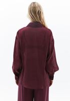 Women Bordeaux Shirt with Puff Sleeves