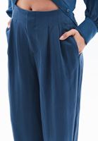 Women Blue Ultra High Rise Wide Leg Pants