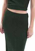 Women Green High Rise Skirt with Slit Detail