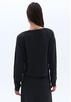 Bayan Füme Bot Yaka Oversize Crop Tişört
