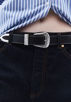 Women Black Belt with Buckle Detail