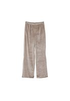 Women Beige High Rise Wide-Leg Velvet Pants