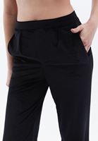 Women Black High Rise Wide-Leg Velvet Pants