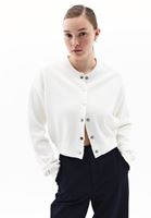 Women Cream Soft Touch Bomber Jacket