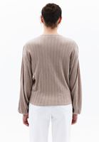 Women Beige Oversize Blouse with Gathering Detail