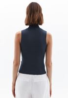 Women Blue High Rise Knitwear Singlet