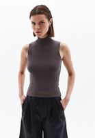 Women Brown High Rise Knitwear Singlet