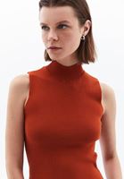 Women Orange High Rise Knitwear Singlet