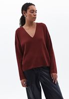 Women Bordeaux Soft Touch V-Neck Sweater