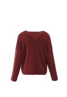 Women Bordeaux Soft Touch V-Neck Sweater