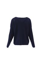 Women Navy Soft Touch V-Neck Sweater