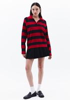 Women Mixed Polo Neck Knitwear Sweater