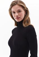 Women Black Turtle Neck Knitwear Sweater