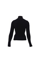 Women Black Turtle Neck Knitwear Sweater