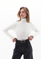 Women Cream Turtle Neck Knitwear Sweater