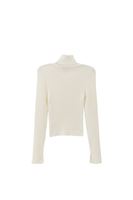 Women Cream Turtle Neck Knitwear Sweater